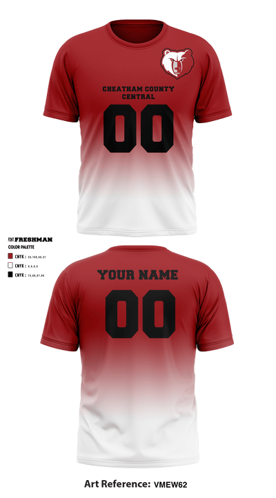 Cheatham County Central High School football 18776329 Short Sleeve Performance Shirt - 2