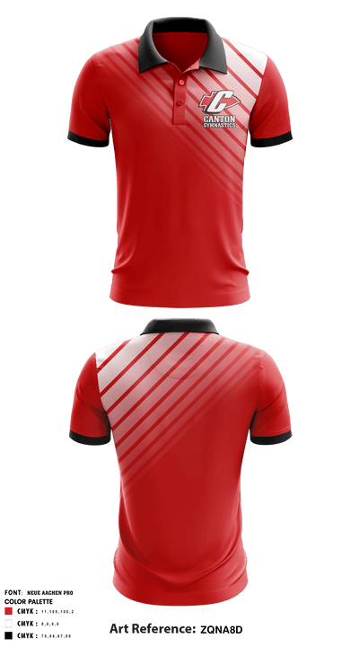 Canton Gymnastics 80446847 Short Sleeve Performance Polo - 1
