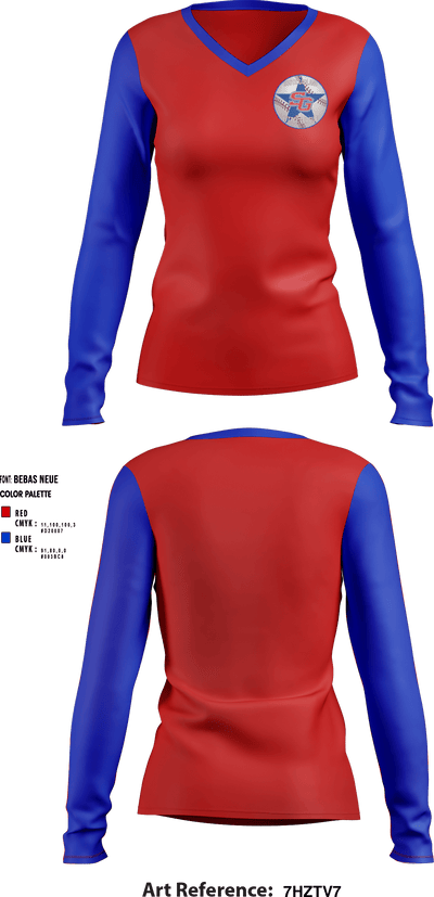 South Garland Little League 51089995 Women's Long Sleeve V-neck Shirt - 1