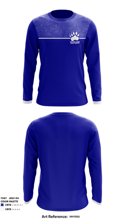 The Stony Brook School Cross Country 88084851 Long Sleeve Performance Shirt - 1