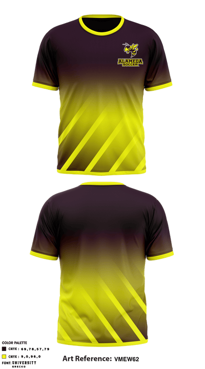 Alameda High School Soccer 52752850 Short Sleeve Performance Shirt - 1