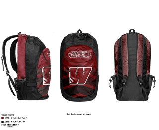 Gear Bag, Willamette Wolverines, Women's Volleyball, Teamtime, Team time, sublimation, custom sports apparel, team uniforms, spirit wear, spiritwear, sports uniforms, custom shirts, team store, custom team store, fundraiser sports, apparel fundraiser