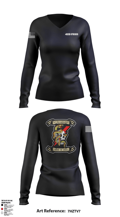 42D FRSD 51820737 Women's Long Sleeve V-neck Shirt - 5