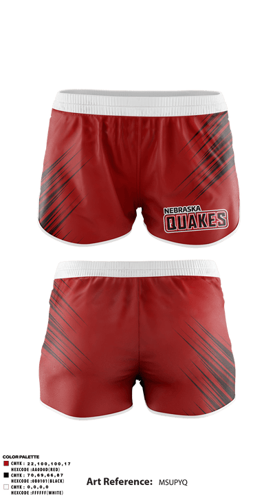 Nebraska Quakes Softball 3496061 Track Shorts - 1