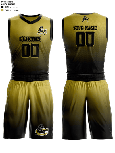 Clinton High School Basketball 45043394 Basketball Uniform - 1