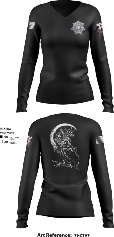 HCSO 41328948 Women's Long Sleeve V-neck Shirt - 1