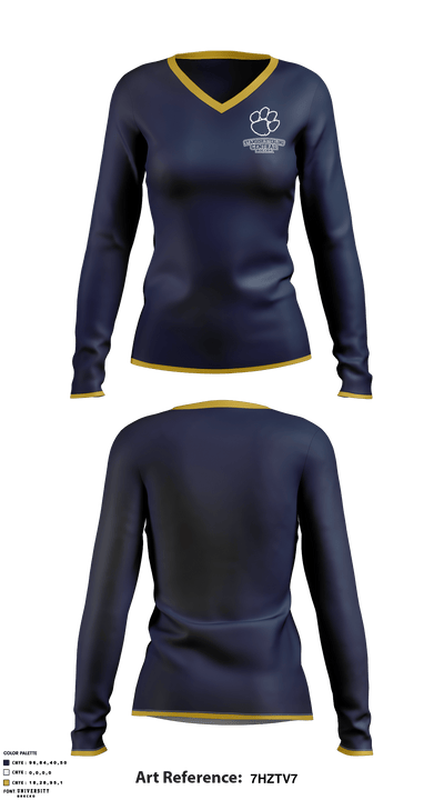 Standish-Sterling Central High School Soccer 18009800 Women's Long Sleeve V-neck Shirt - 2