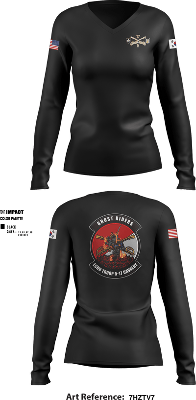 E/5-17 15402429 Women's Long Sleeve V-neck Shirt - 7