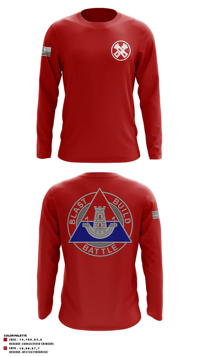 812th Comat engineers 6063302 Long Sleeve Performance Shirt - 2