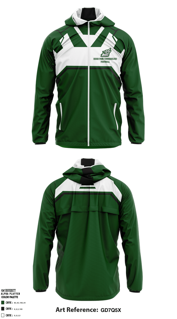 Windbreaker, Cedar Park Timberwolves, Football, Teamtime, Team time, sublimation, custom sports apparel, team uniforms, spirit wear, spiritwear, sports uniforms, custom shirts, team store, custom team store, fundraiser sports, apparel fundraiser