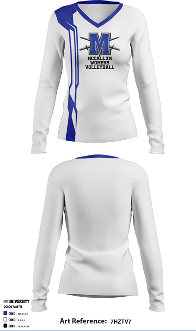 McCallum High School women's volleyball 71374557 Women's Long Sleeve V-neck Shirt - 2