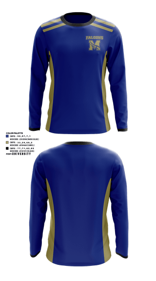Long Sleeve Performance Shirt, Falcons, Football, Teamtime, Team time, sublimation, custom sports apparel, team uniforms, spirit wear, spiritwear, sports uniforms, custom shirts, team store, custom team store, fundraiser sports, apparel fundraiser