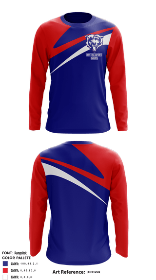 Long Sleeve Performance Shirt, West Beaumont Bruins Intermediate Football League, Football, Teamtime, Team time, sublimation, custom sports apparel, team uniforms, spirit wear, spiritwear, sports uniforms, custom shirts, team store, custom team store, fundraiser sports, apparel fundraiser