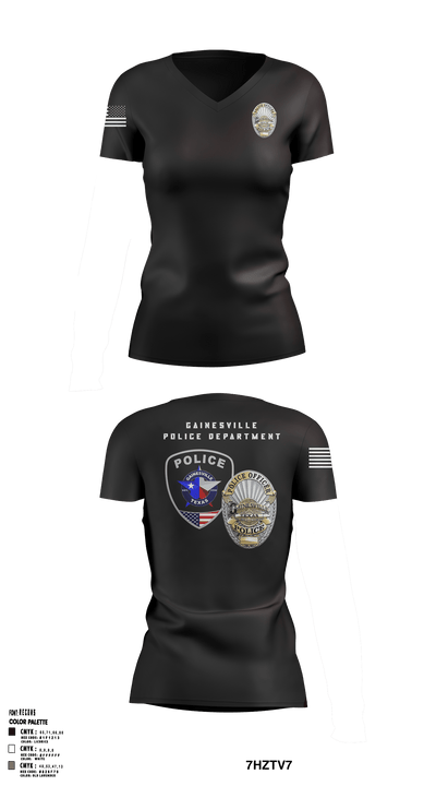 Gainesville Police Department 66758462 Women's Short Sleeve V-neck Shirt - 1