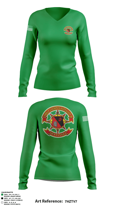 CLB-26 4251993 Women's Long Sleeve V-neck Shirt - 1