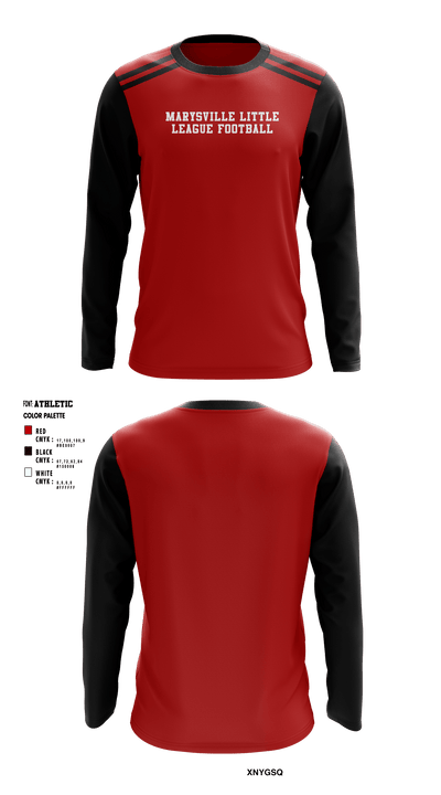 Marysville Little League Football 6389973 Long Sleeve Performance Shirt - 1
