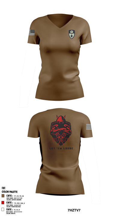 3rd PLT Diablos 55800262 Women's Short Sleeve V-neck Shirt - 4