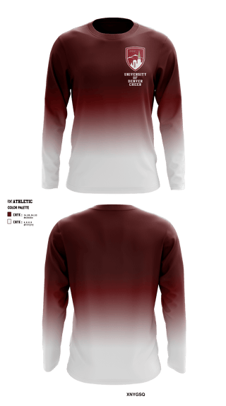 Long Sleeve Performance Shirt, University of Denver Cheer, , Teamtime, Team time, sublimation, custom sports apparel, team uniforms, spirit wear, spiritwear, sports uniforms, custom shirts, team store, custom team store, fundraiser sports, apparel fundraiser