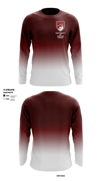 University of Denver Cheer 87569345 Long Sleeve Performance Shirt - 1