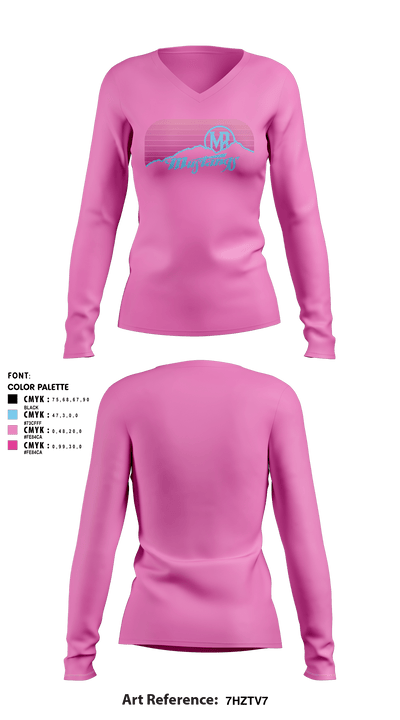 Mountain Range High School 39679914 Women's Long Sleeve V-neck Shirt - 3