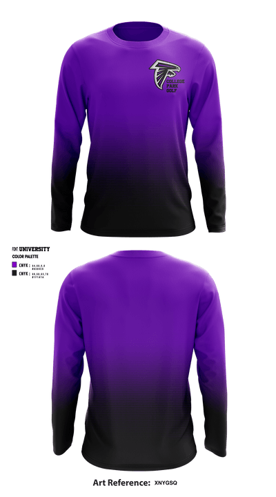 College Park High School Golf 96711215 Long Sleeve Performance Shirt - 1