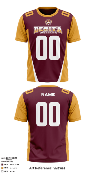 Short Sleeve Performance Shirt, Derita Warriors, Football, Teamtime, Team time, sublimation, custom sports apparel, team uniforms, spirit wear, spiritwear, sports uniforms, custom shirts, team store, custom team store, fundraiser sports, apparel fundraiser