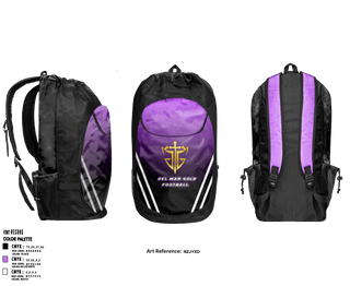 Gear Bag, Del Mar Gold, Football, Teamtime, Team time, sublimation, custom sports apparel, team uniforms, spirit wear, spiritwear, sports uniforms, custom shirts, team store, custom team store, fundraiser sports, apparel fundraiser