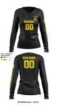 Taconic High School Volleyball 26091009 Women's Long Sleeve V-neck Shirt - 10