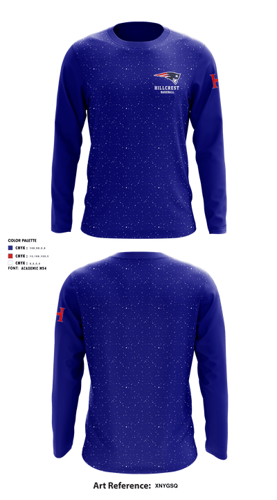 Hillcrest High School Baseball 20207857 Long Sleeve Performance Shirt - 1