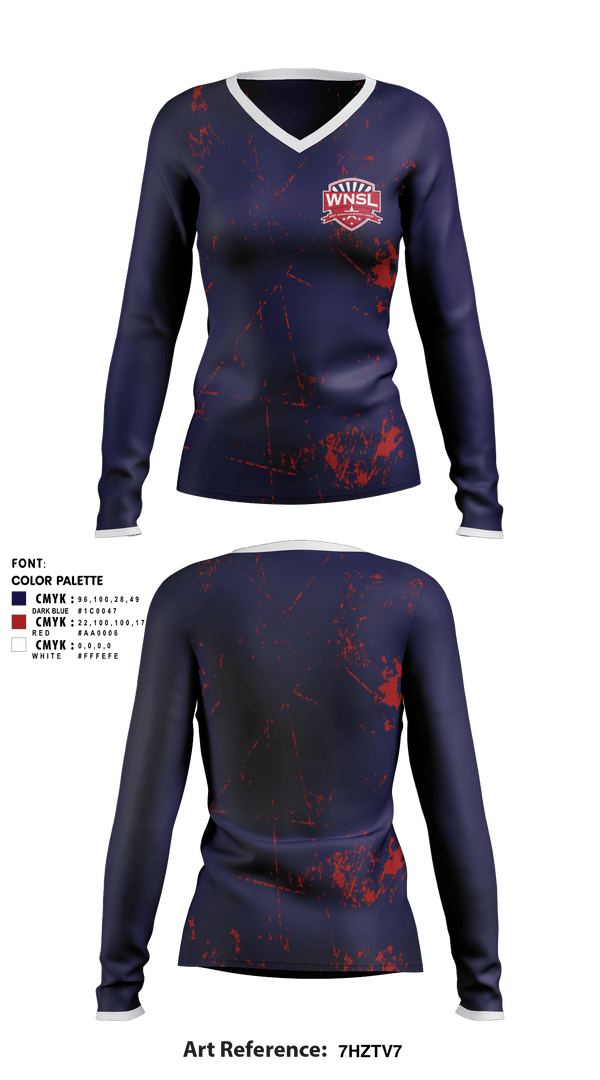 Women's Long Sleeve Vneck Shirt, West Nashville Sports League, Spirit Store, Teamtime, Team time, sublimation, custom sports apparel, team uniforms, spirit wear, spiritwear, sports uniforms, custom shirts, team store, custom team store, fundraiser sports, apparel fundraiser