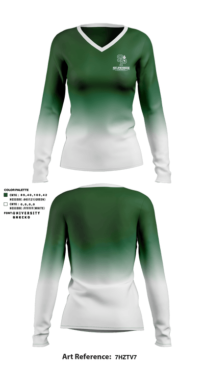 St Patrick Catholic High School Tennis 26188884 Women's Long Sleeve V-neck Shirt - 1