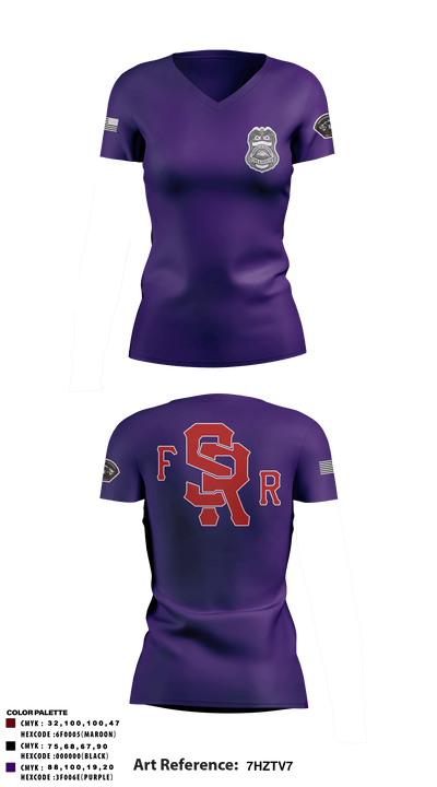 71st Battalion 72308651 Women's Short Sleeve V-neck Shirt - 3