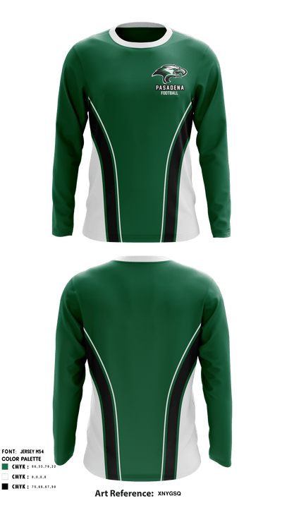 Pasadena High School Football 49411244 Long Sleeve Performance Shirt - 1