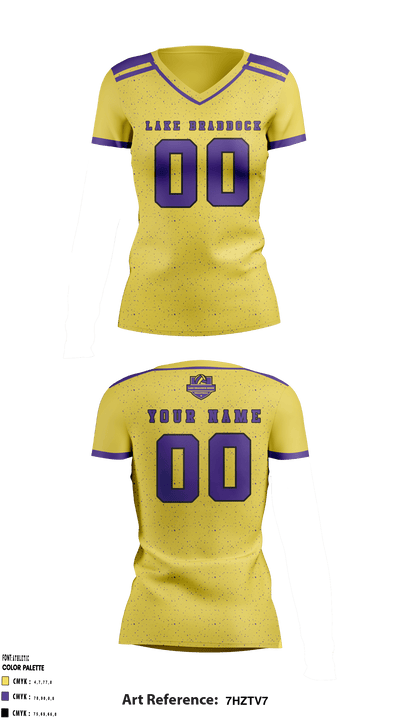 Lake Braddock Secondary School Women's Volleyball 5346414 Women's Short Sleeve V-neck Shirt - 2
