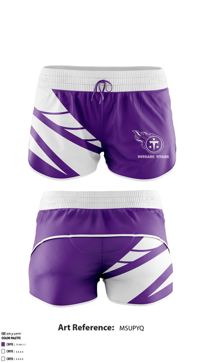 Burbank Titans Youth Football 7935190 Women's Shorts - 1