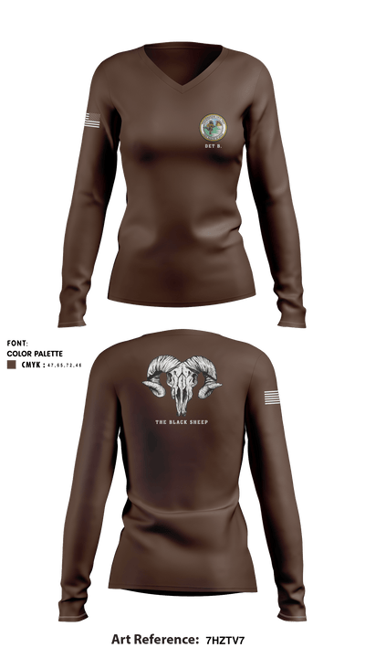 Beachmaster Unit Two 44478017 Women's Long Sleeve V-neck Shirt - 2