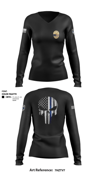 Women's Long Sleeve Vneck Shirt, , Police, Teamtime, Team time, sublimation, custom sports apparel, team uniforms, spirit wear, spiritwear, sports uniforms, custom shirts, team store, custom team store, fundraiser sports, apparel fundraiser
