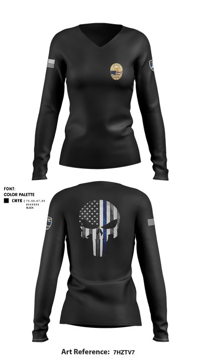Lynn Police Department 4419386 Women's Long Sleeve V-neck Shirt - 1