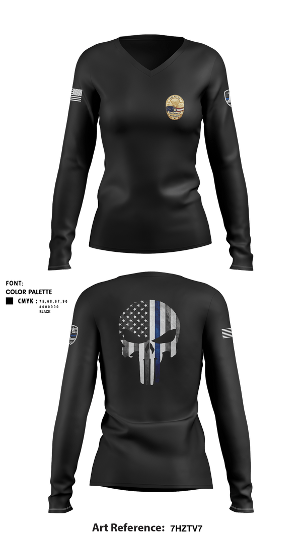 Women's Long Sleeve Vneck Shirt, , Police, Teamtime, Team time, sublimation, custom sports apparel, team uniforms, spirit wear, spiritwear, sports uniforms, custom shirts, team store, custom team store, fundraiser sports, apparel fundraiser