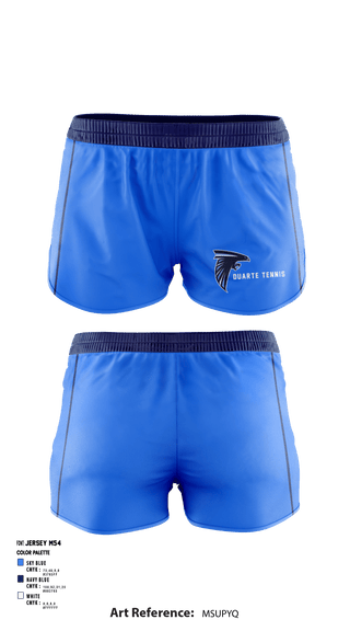 Women's Shorts, Duarte High School Tennis, Tennis, Teamtime, Team time, sublimation, custom sports apparel, team uniforms, spirit wear, spiritwear, sports uniforms, custom shirts, team store, custom team store, fundraiser sports, apparel fundraiser