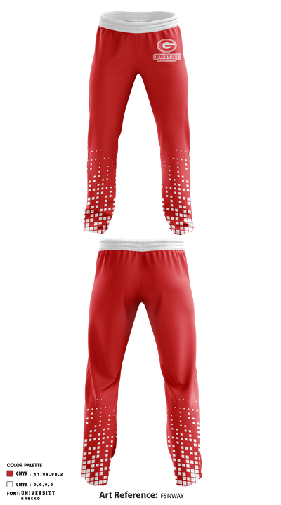 Greenville Senior High School Swimming 78296145 Sweatpants - 1