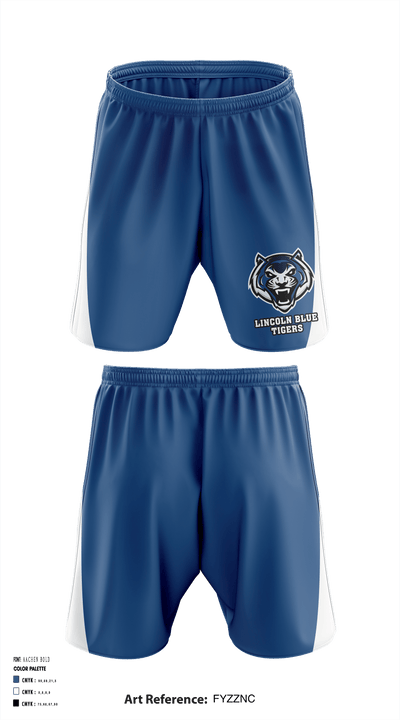 Lincoln Blue Tigers 71519755 Athletic Shorts With Pockets - 1