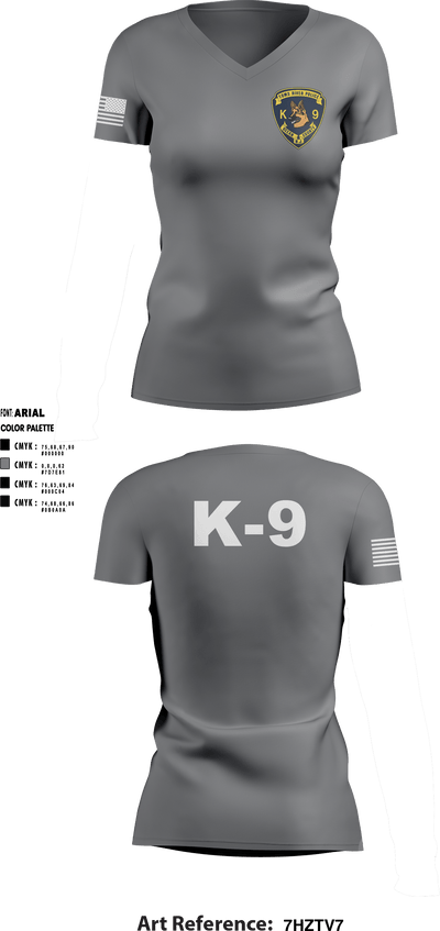 K9 1129861 Women's Short Sleeve V-neck Shirt - 7