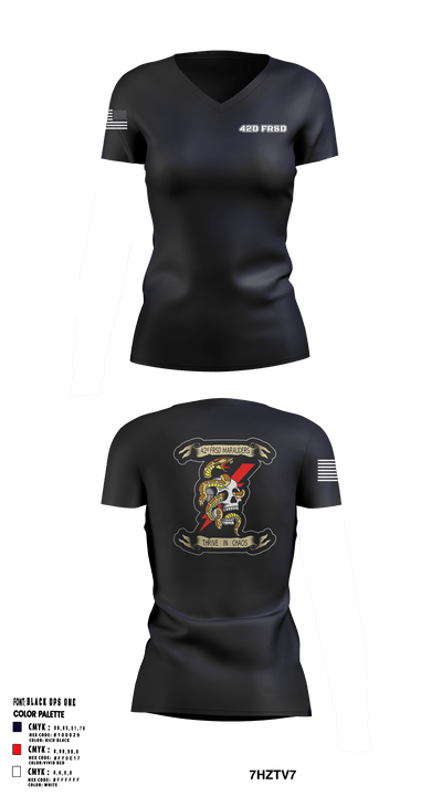 42D FRSD 51820737 Women's Short Sleeve V-neck Shirt - 4