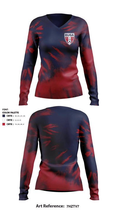 BUSA 13833283 Women's Long Sleeve V-neck Shirt - 2