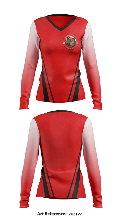 Brook Park Elementary 39596532 Women's Long Sleeve V-neck Shirt - 1