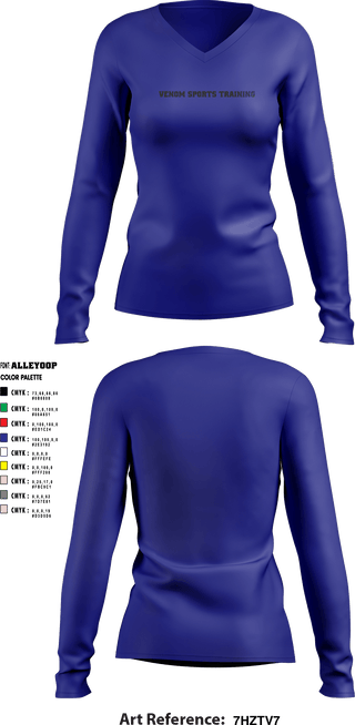 Women's Long Sleeve Vneck Shirt, Venom Sports Training, Men's Basketball, Teamtime, Team time, sublimation, custom sports apparel, team uniforms, spirit wear, spiritwear, sports uniforms, custom shirts, team store, custom team store, fundraiser sports, apparel fundraiser