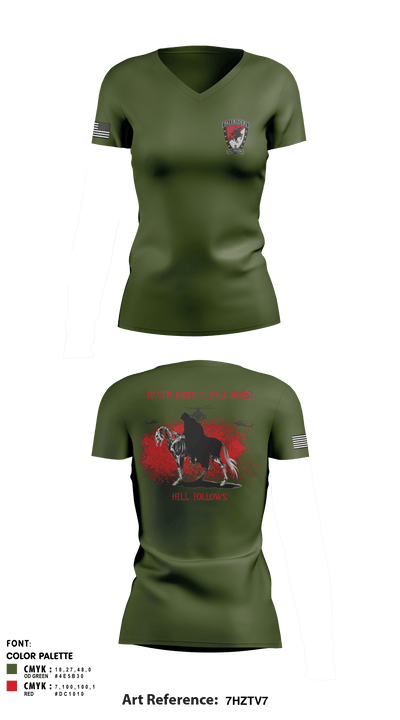 B Troop 6-6 CAV 27154728 Women's Short Sleeve V-neck Shirt - 4
