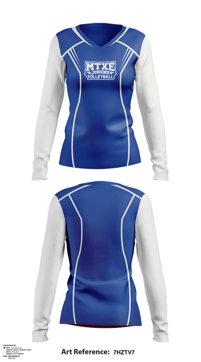 Mtxe Juniors Volleyball Club 28277576 Women's Long Sleeve V-neck Shirt - 1