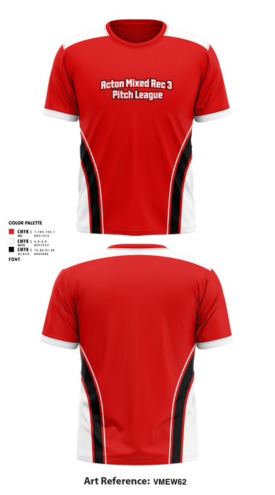 Acton Mixed Rec 3 Pitch League 8420704 Short Sleeve Performance Shirt - 1